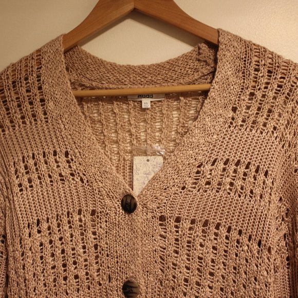 Mudd Kohl's Dusty Pink Knit Button Cardigan XS - Picture 3 of 7